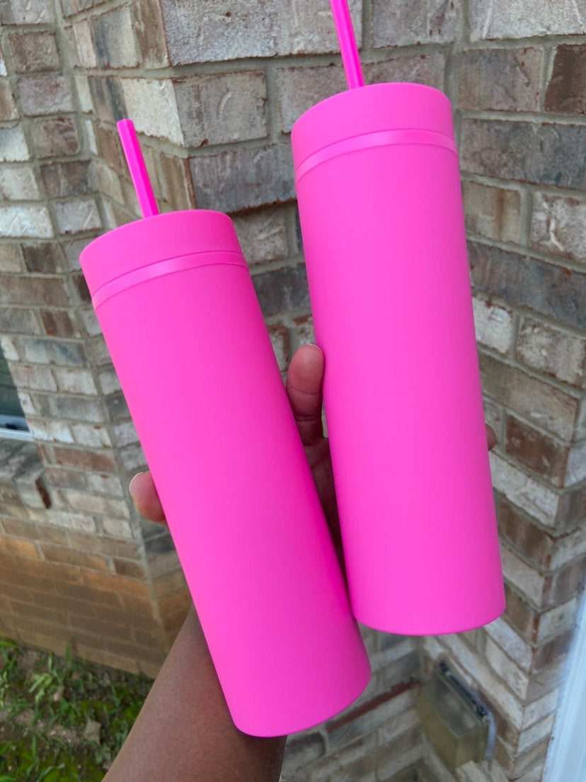 Hot Pink 16 oz Tumbler