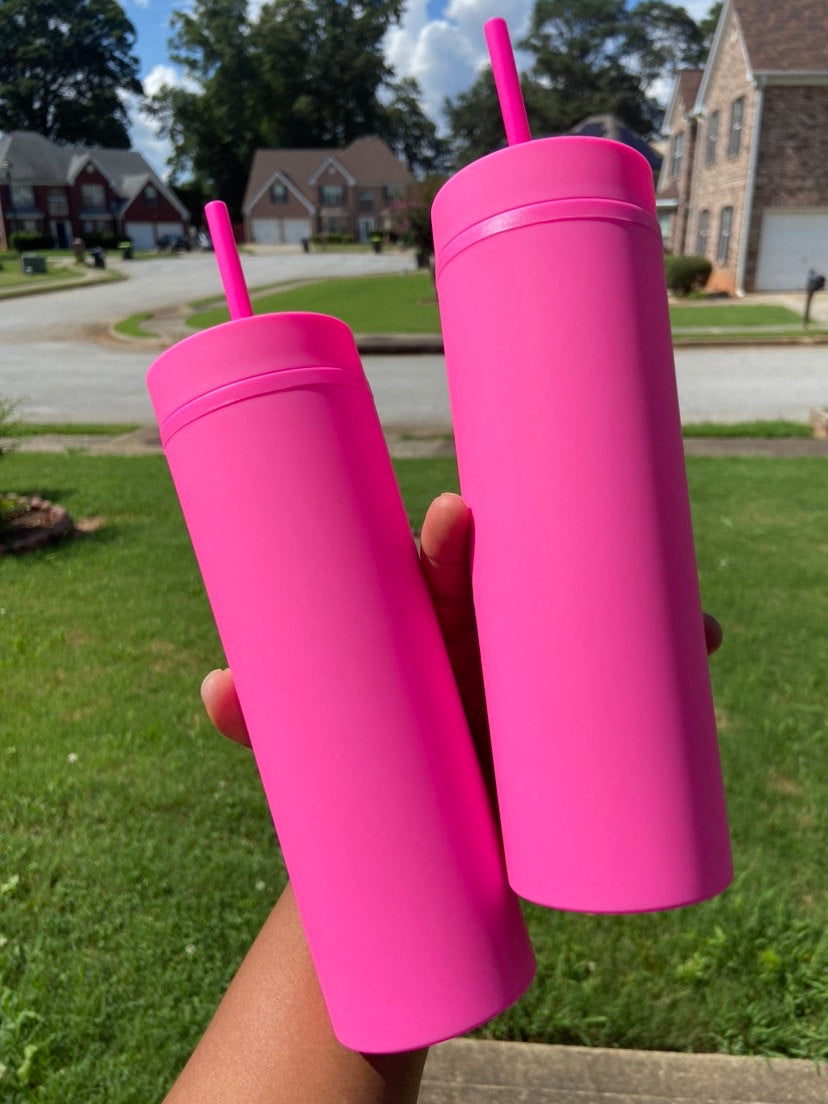 Hot Pink 16 oz Tumbler