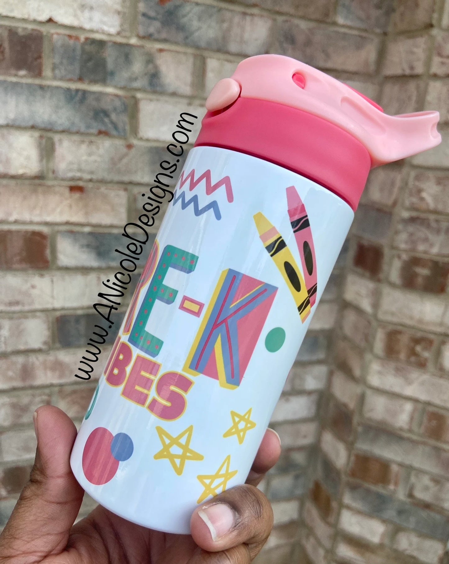 Back to School Kids Water Bottle Personalized