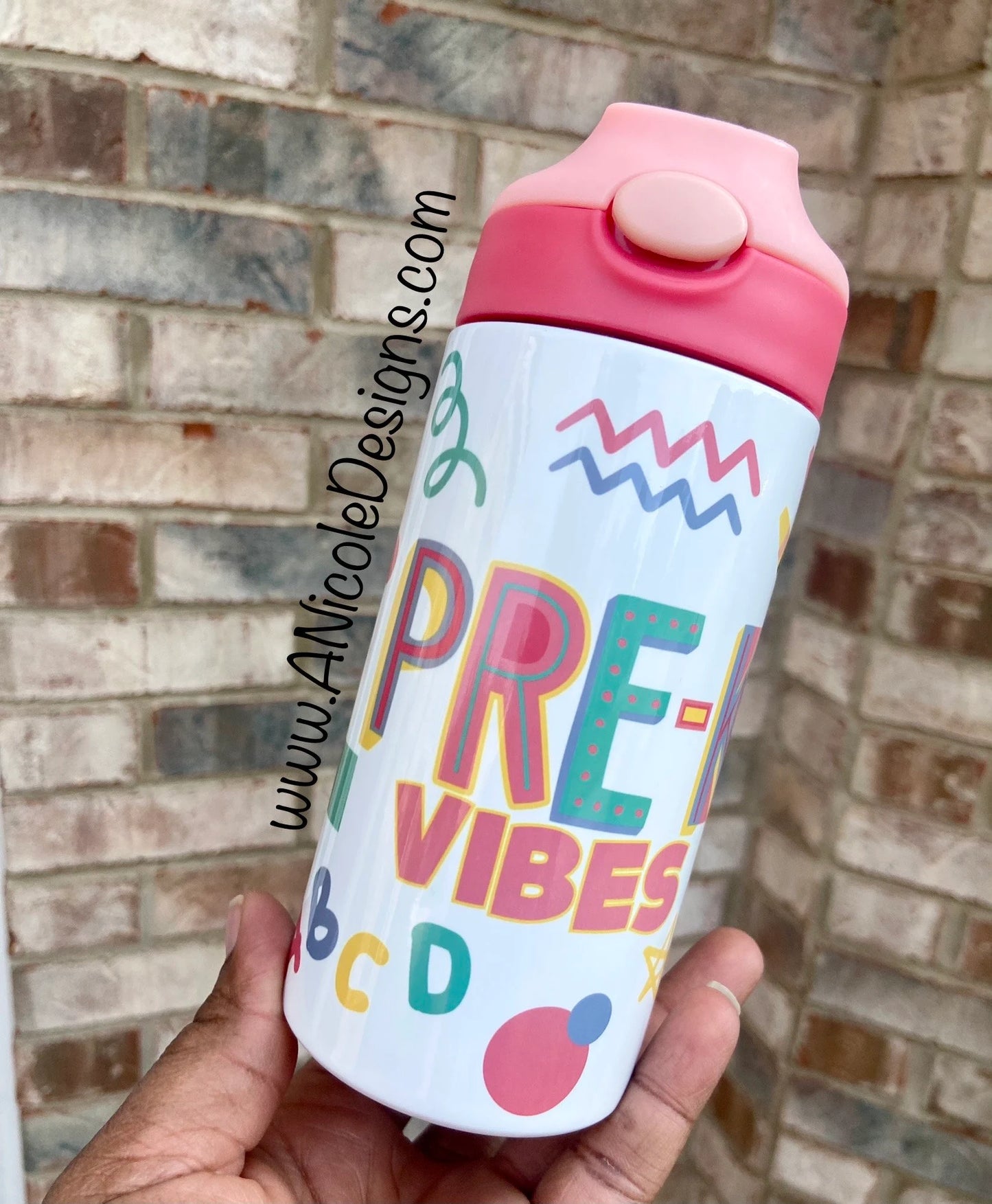 Back to School Kids Water Bottle Personalized