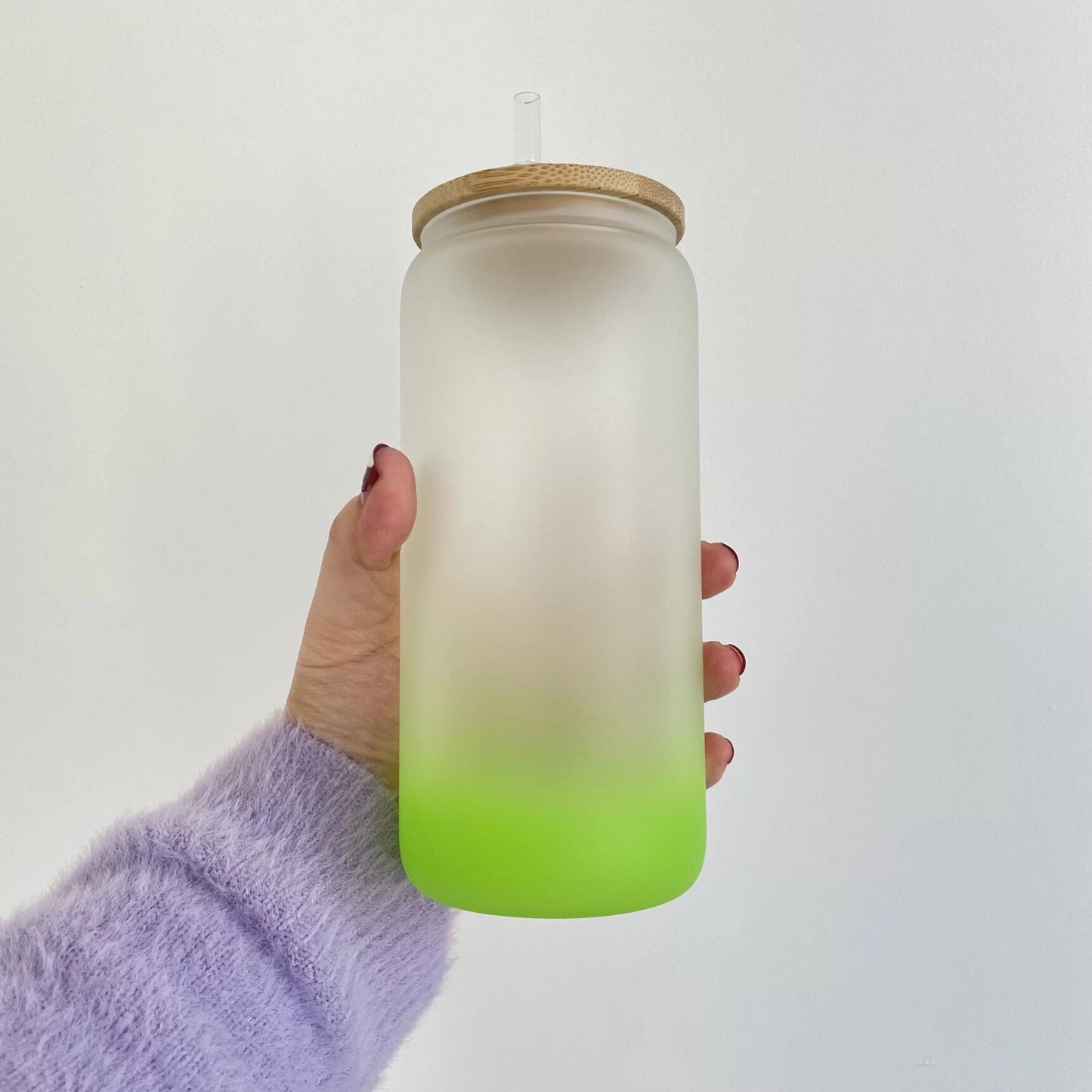 Blank Ombre Color Gradient Frosted Sublimation Glass bottle | Glass Can | Beer Can Glass | Blank Glass Can |
