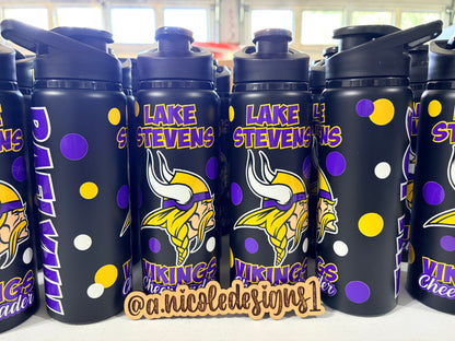 Design 1 Mascot Cheerleading Water Bottles/UVDTF