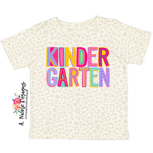 Natural Leopard Print Grade Level T-Shirt (pink)