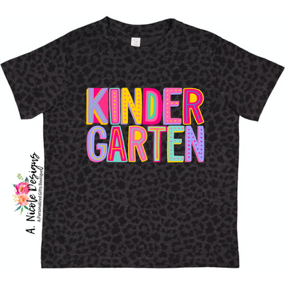 Black Leopard Print Grade Level T-Shirt (pink)