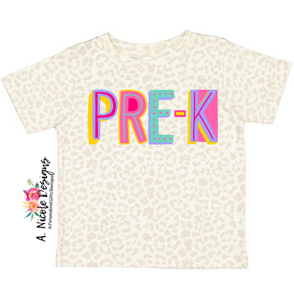 Natural Leopard Print Grade Level T-Shirt (pink)