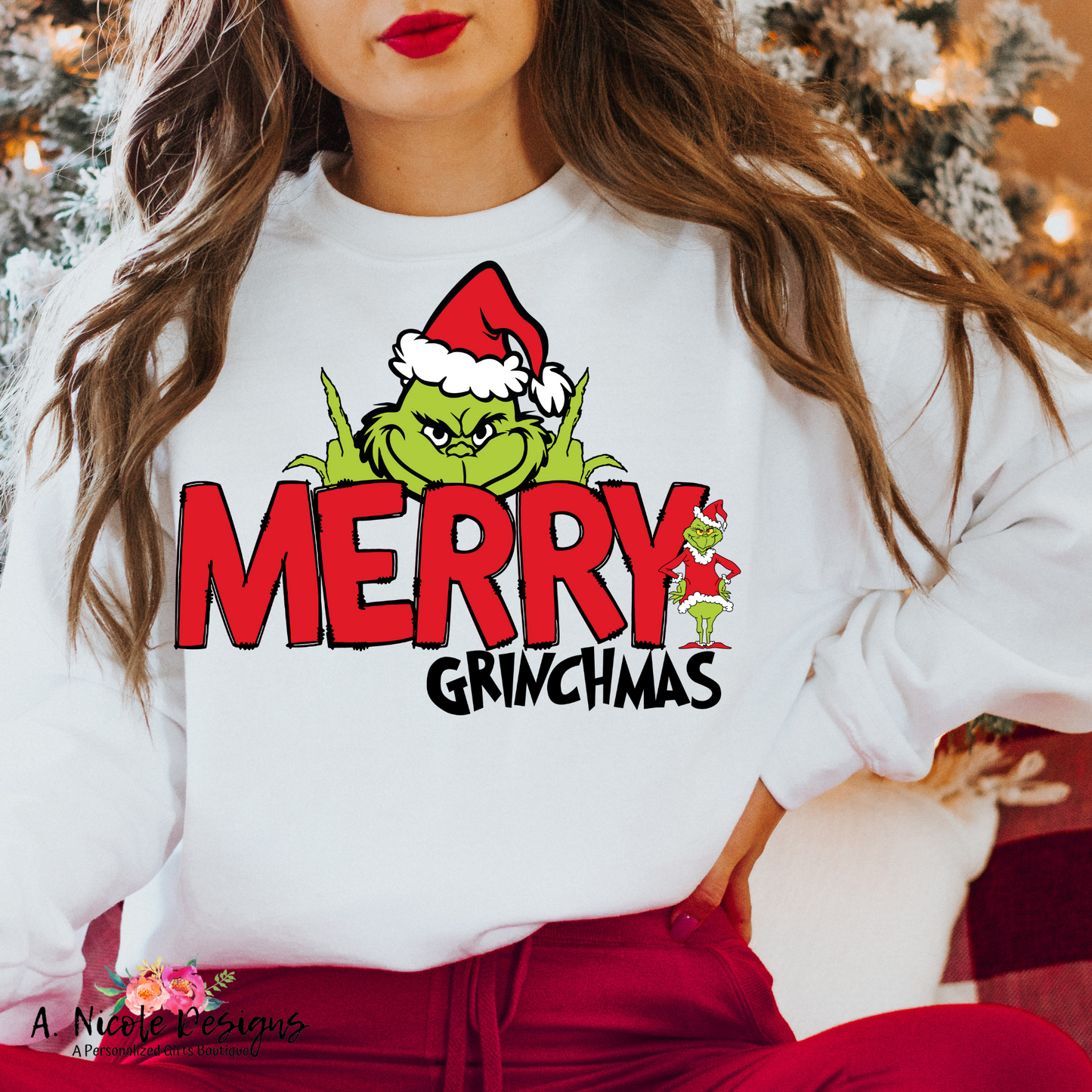 Merry Grinchmas Middle Finger Sweatshirt