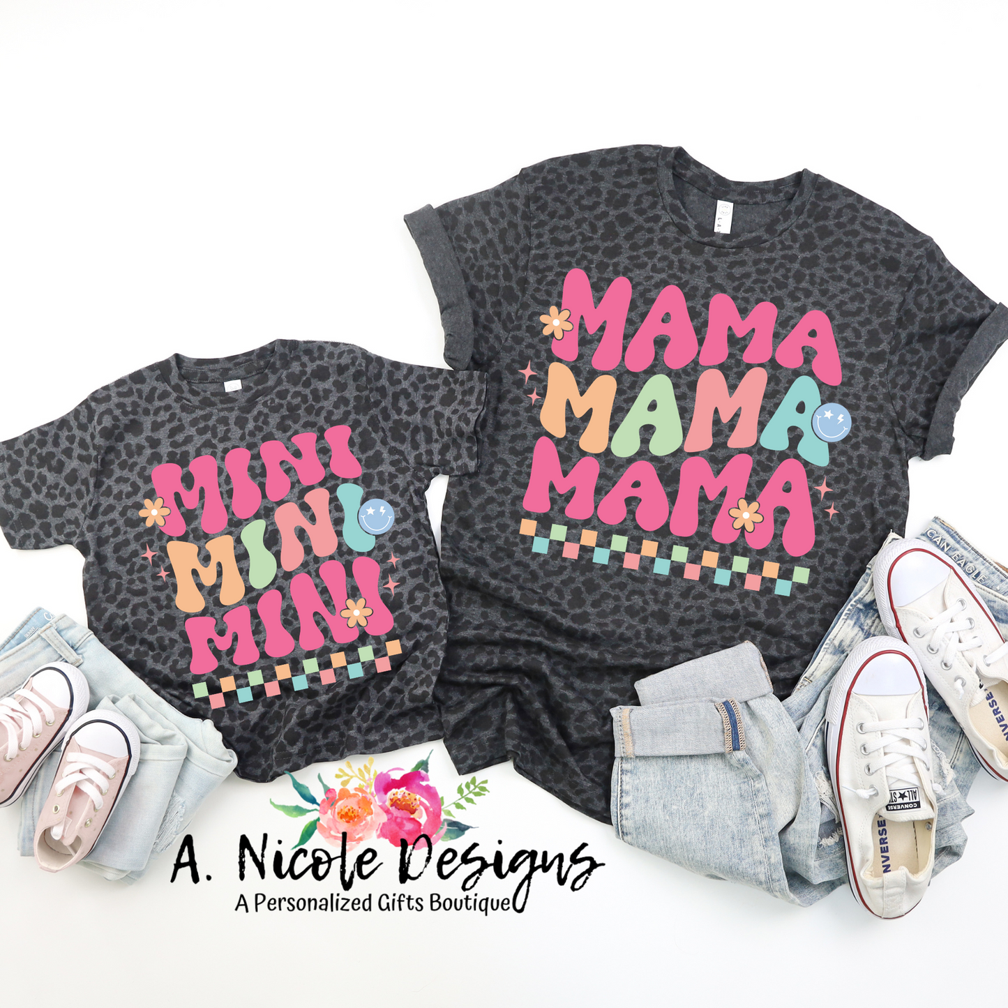 Leopard Print Mama & Mini T-Shirt Set