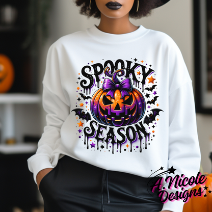Spooky Season Pumpkin + Bats