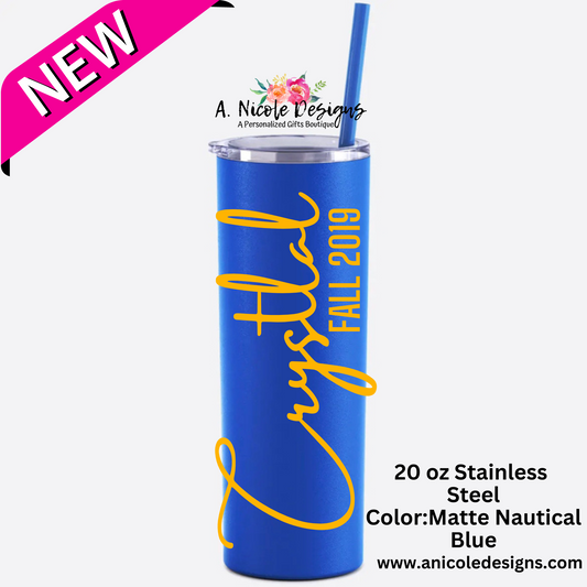 Stainless Steel Sorority Crossing Year and Name Tumbler | Sigma Gamma Rho Inspired