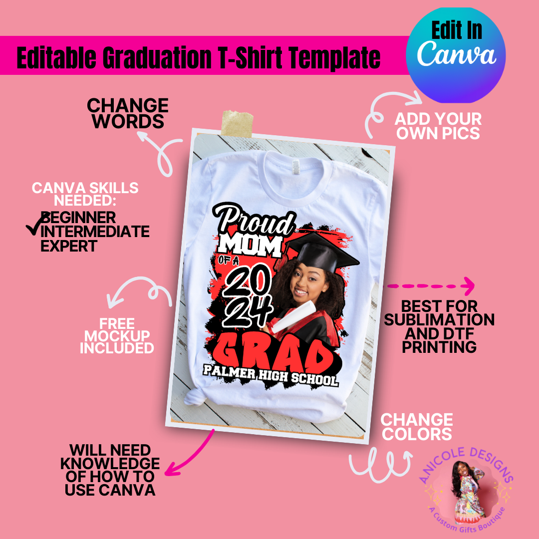 Editable Graduation T-Shirt Template #2