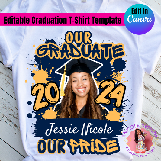 Editable Graduation T-Shirt Template #3