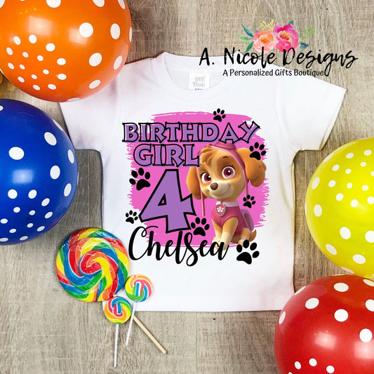 Skye Paw Patrol Birthday Shirt