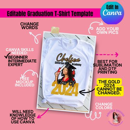 Editable Graduation T-Shirt Template #4