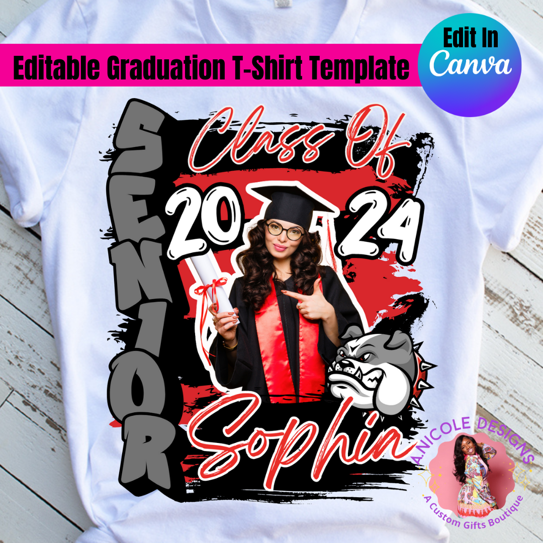 Editable Graduation TShirt Template 5 A.Nicole Designs