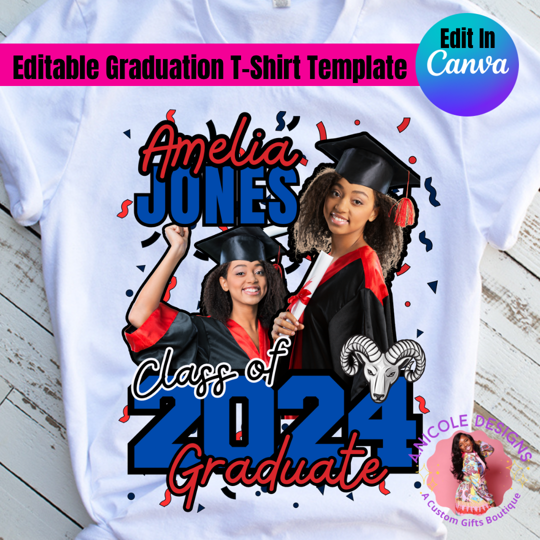 Editable Graduation T-Shirt Template #1
