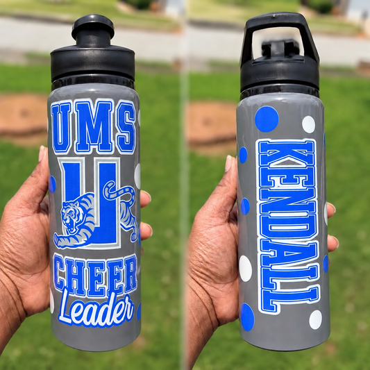 Design 2 Mascot Cheerleading Water Bottles/UVDTF
