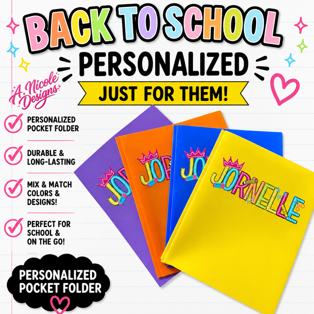 Back to School Name Folders| 3-Prong, Poly Folder