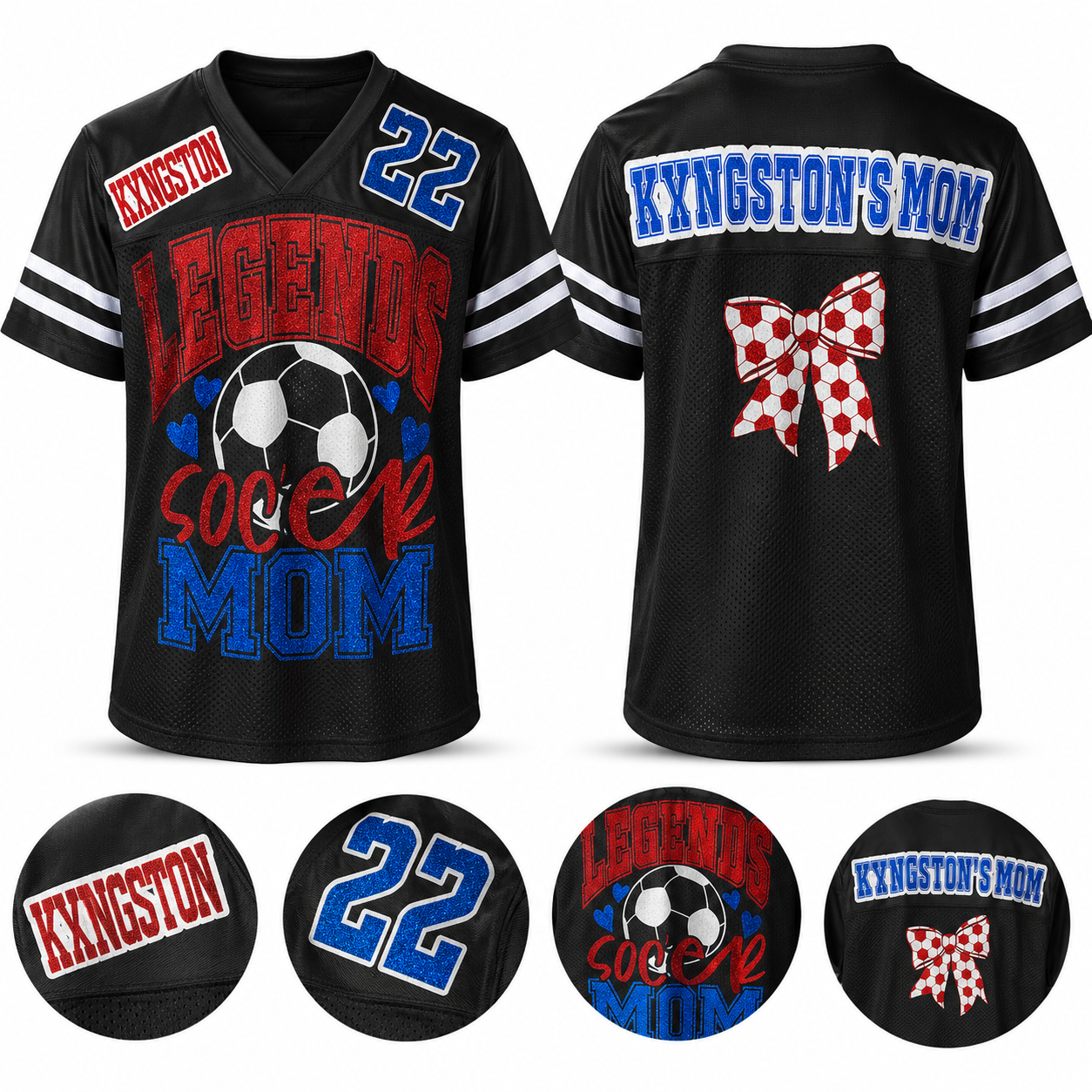 Custom Soccer Mom Glitter Jersey