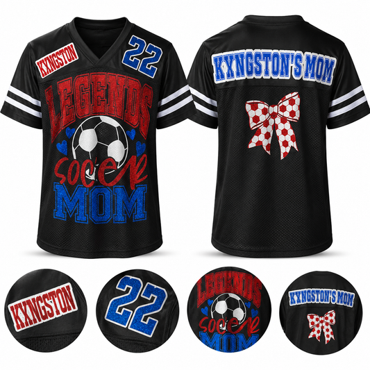 Custom Soccer Mom Glitter Jersey