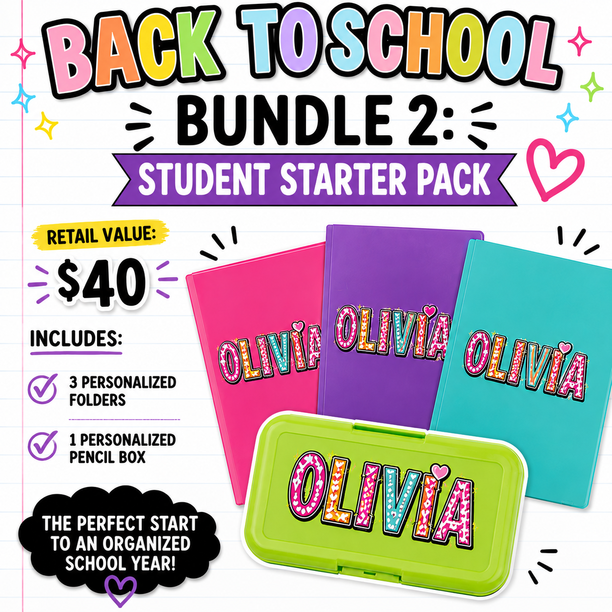 Personalized Back 2 School Bundles