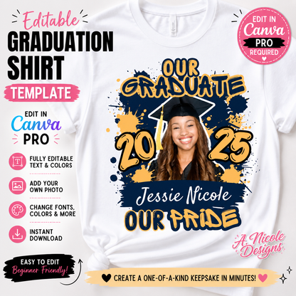 Editable Graduation T-Shirt Template #3