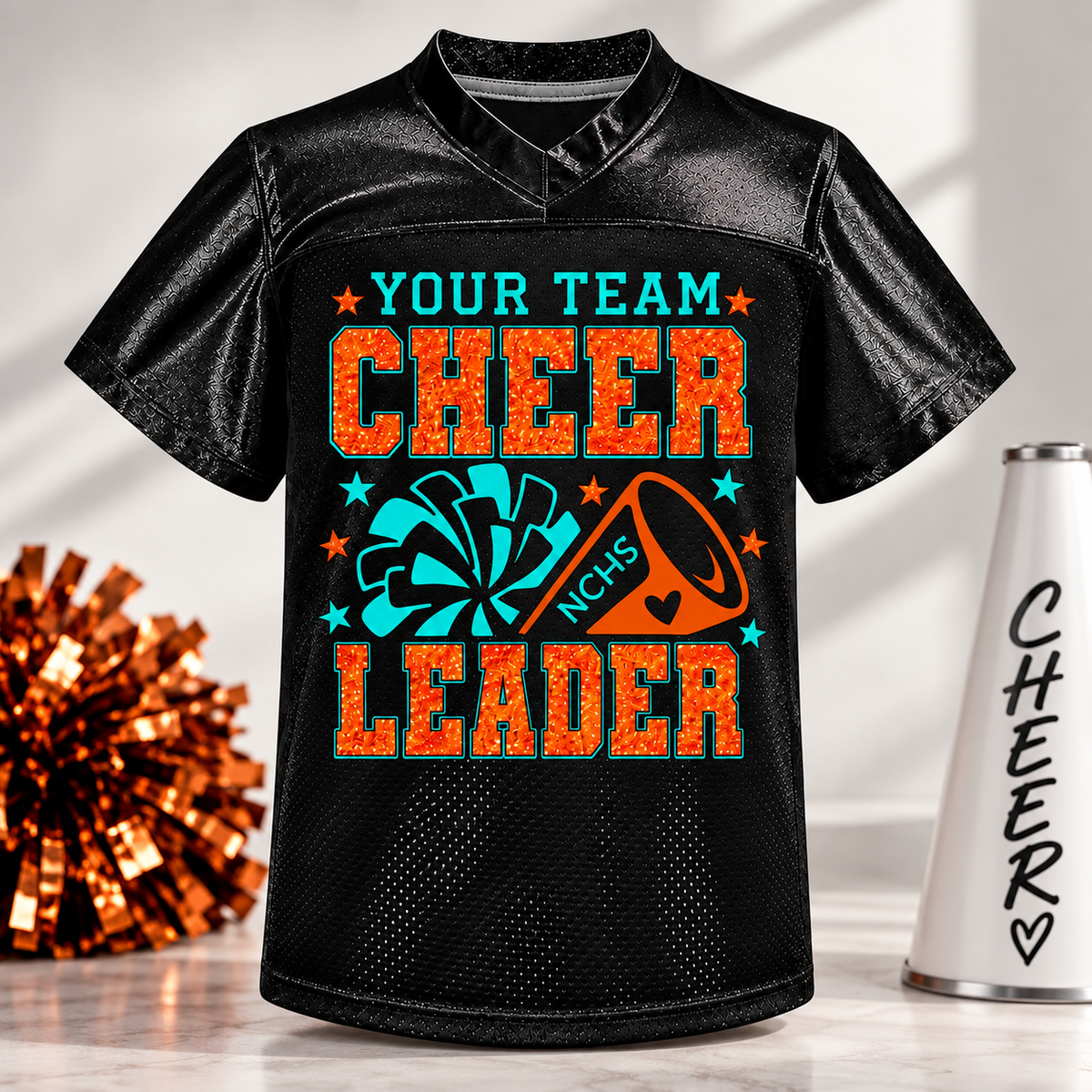 Custom Glitter Cheerleader Jersey