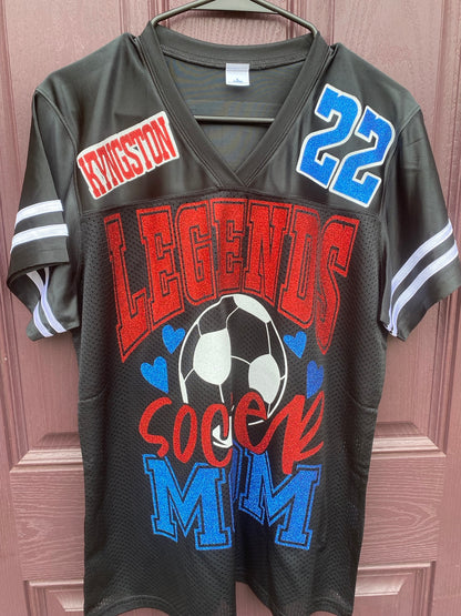 Custom Soccer Mom Glitter Jersey