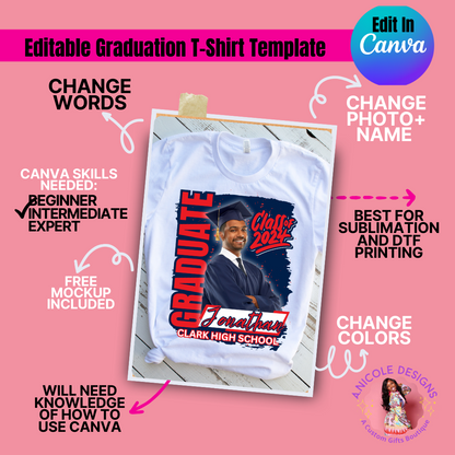 Editable Graduation T-Shirt Template #11