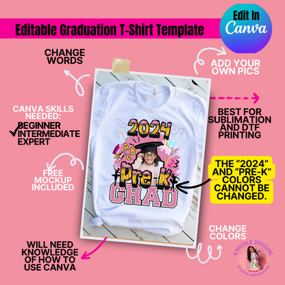 Editable Graduation T-Shirt Template #8