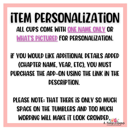 SGRho Tumbler w/ Name