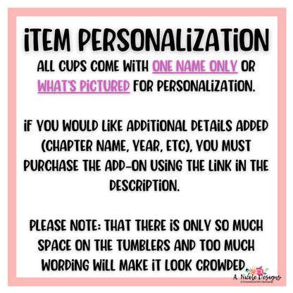 Personalized Soror + Crossing Year DST Inspired Tumbler