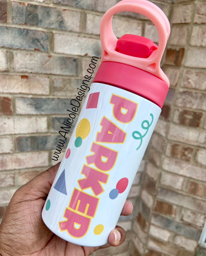 Back to School Kids Water Bottle Personalized