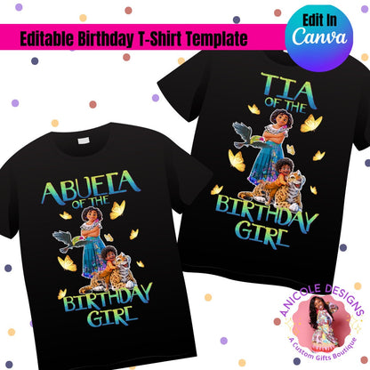 Editable Encanto Birthday T-Shirt Template | Canva Editable