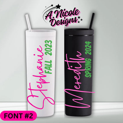 AKA Inspired Name +Crossing Year Tumbler