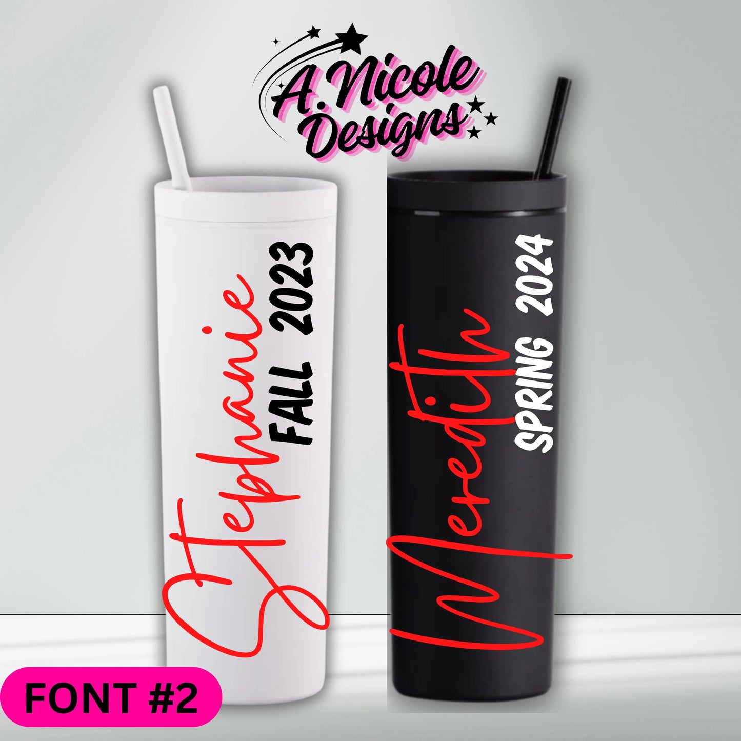 DST Inspired Name +Crossing Year Tumbler