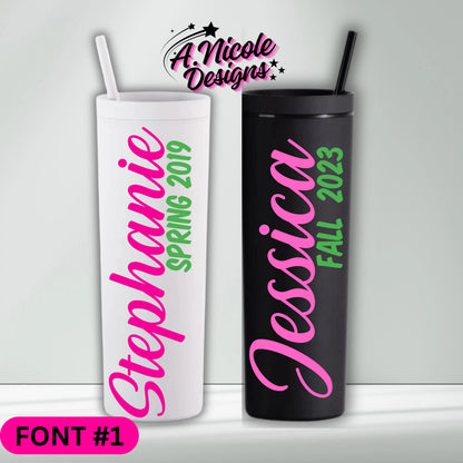 AKA Inspired Name +Crossing Year Tumbler