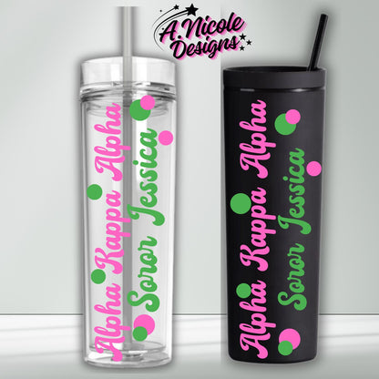 AKA Inspired Name Tumbler