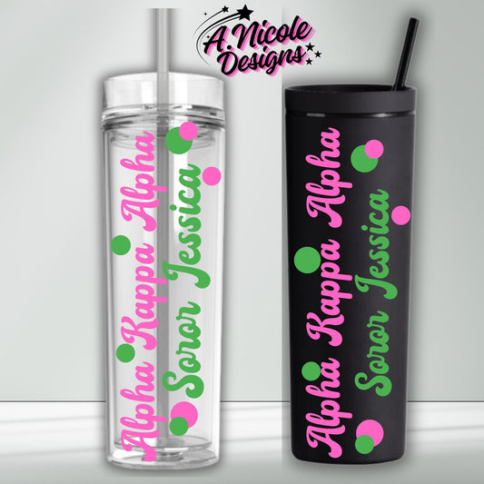 AKA Inspired Name Tumbler