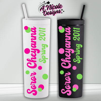 AKA Inspired Name + Crossing Year Tumbler