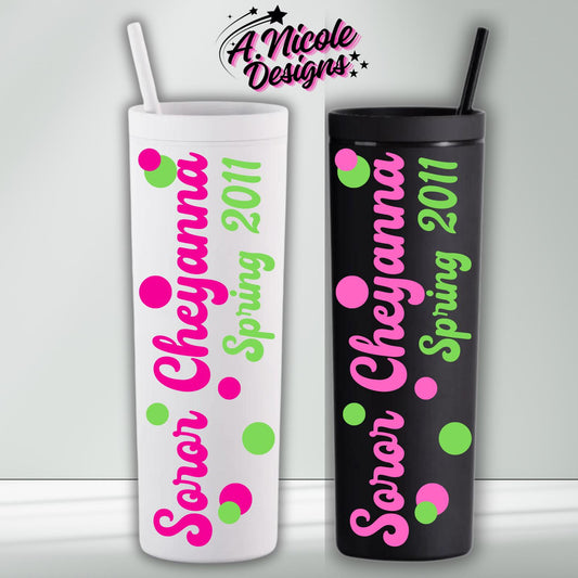 AKA Inspired Name + Crossing Year Tumbler