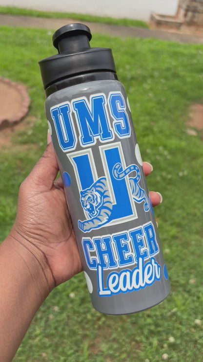 Design 2 Mascot Cheerleading Water Bottles/UVDTF