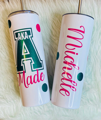 AKA Made Custom Tumbler / Sorority Tumblers/Stainless Steel Tumbler