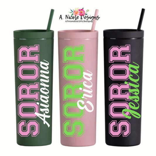 Soror Cup | Personalized Tumbler | Name Tumbler | Alpha Kappa Alpha Sorority | Personalized Gift