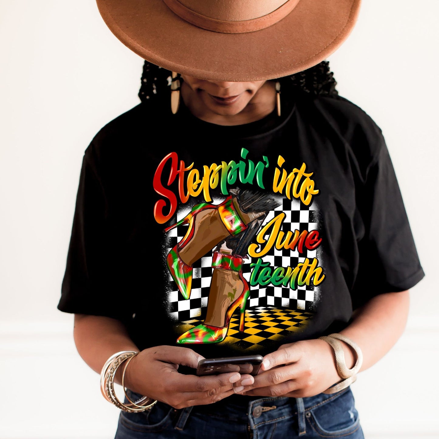 Steppin' Into Juneteenth Heels T-Shirt