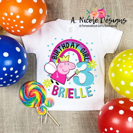 Peppa Pig Birthday Shirt | Kids Birthday Shirt | Peppa Pig