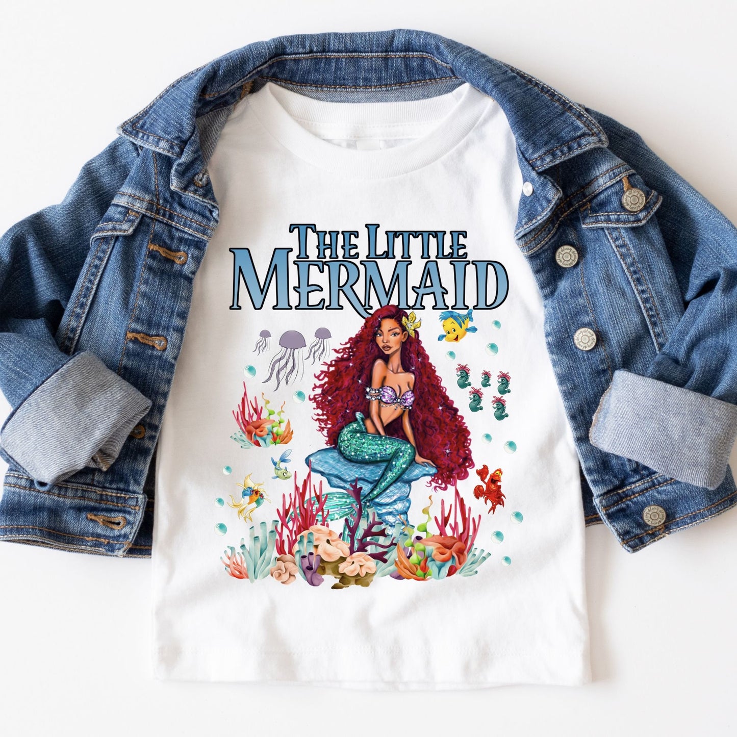 Halle Mermaid Shirt | Kids Little Mermaid Shirt | Black Mermaid